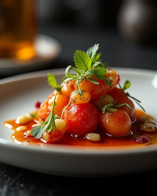 Photo gastronomique de plat gourmand
